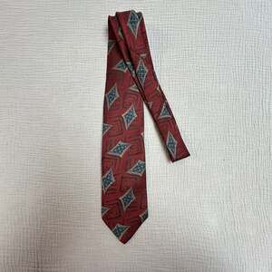 The Men's Store Vintage Maroon Geometric Abstract Necktie